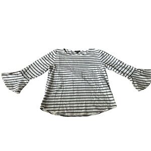 3/$25 J crew black and white striped mercantile top